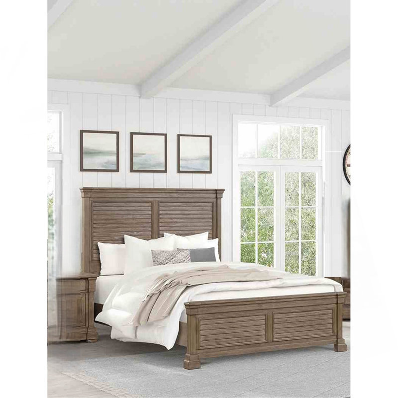 Tête de lit transitionnelle 1Pc avec volets et tête de lit FB, Grand lit
