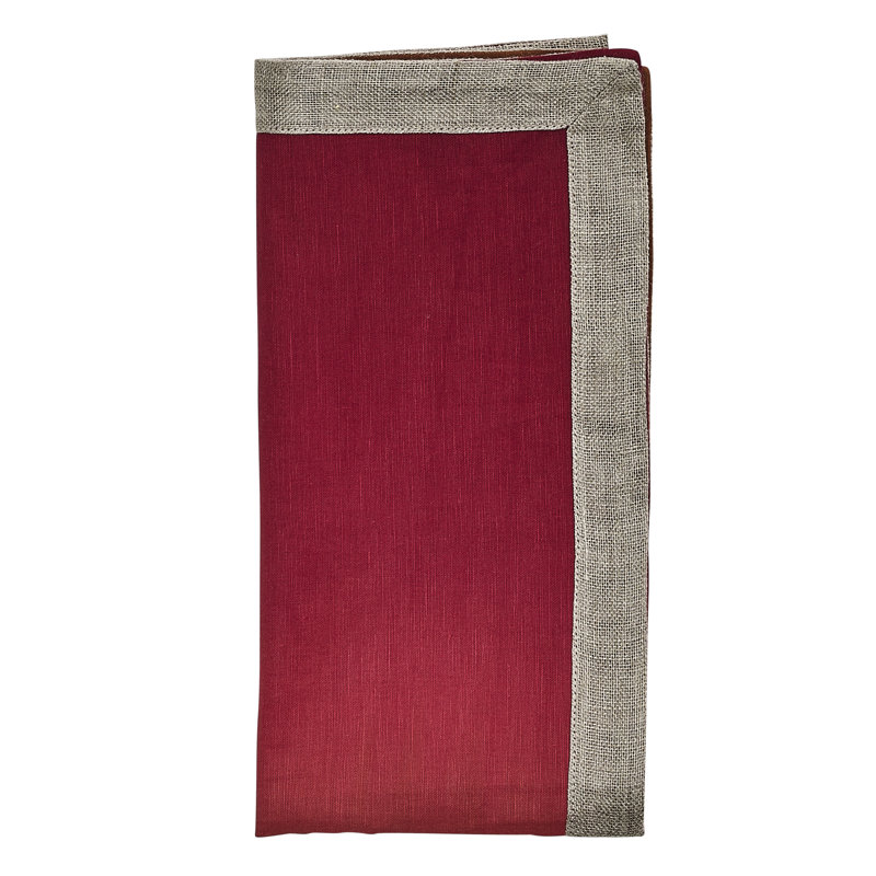 Dip Dye Linen Napkin, Cranberry/Orange