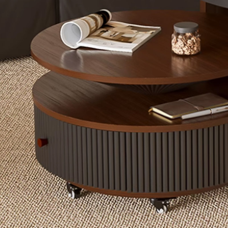 Ensemble de tables basses rétro à blocs de couleurs, H 14,17 po x L 23,62 po x l 23,62 po, Noir / brun