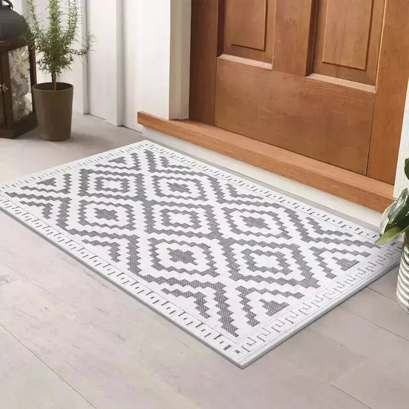 Avon Rug Grey Cream Large Area Rug, Non Slip Hallway Runner, Soft Carpet Door Mat for Living Room, Bedroom & Kitchen