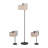 Set Of 3 61"/21"Metal Floor And Table Lamps, Black
