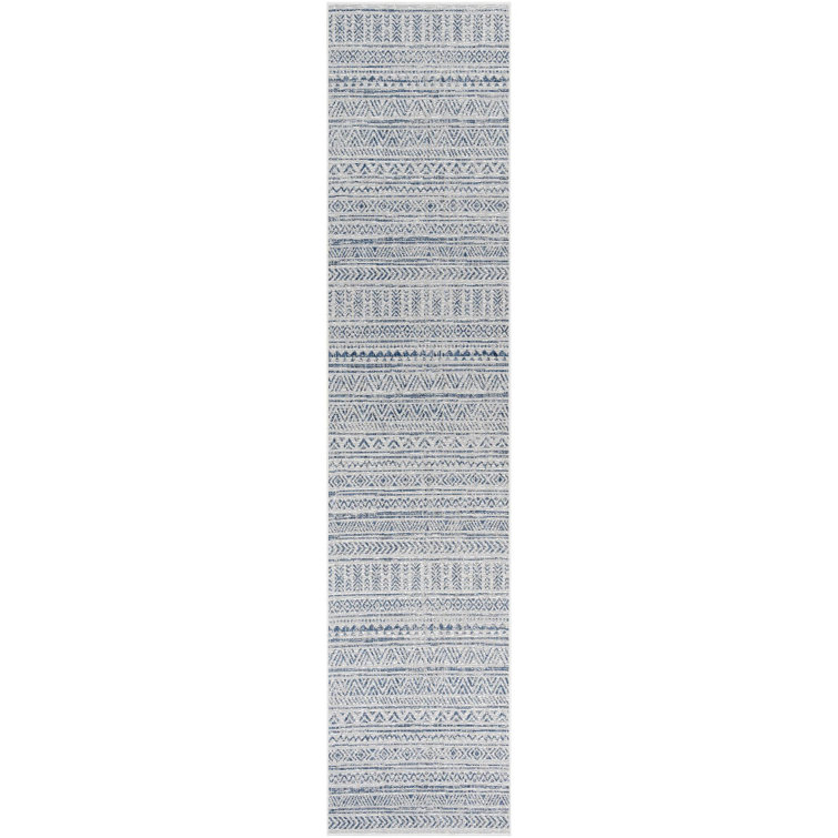 Hongming Machine Woven Denim/Navy/White Indoor/Outdoor Area Rug