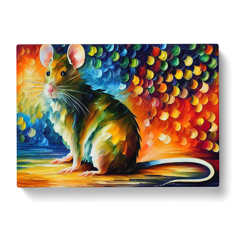 Rat Abstract - Wrapped Canvas Painting, 35cm H x 50cm W x 3cm D