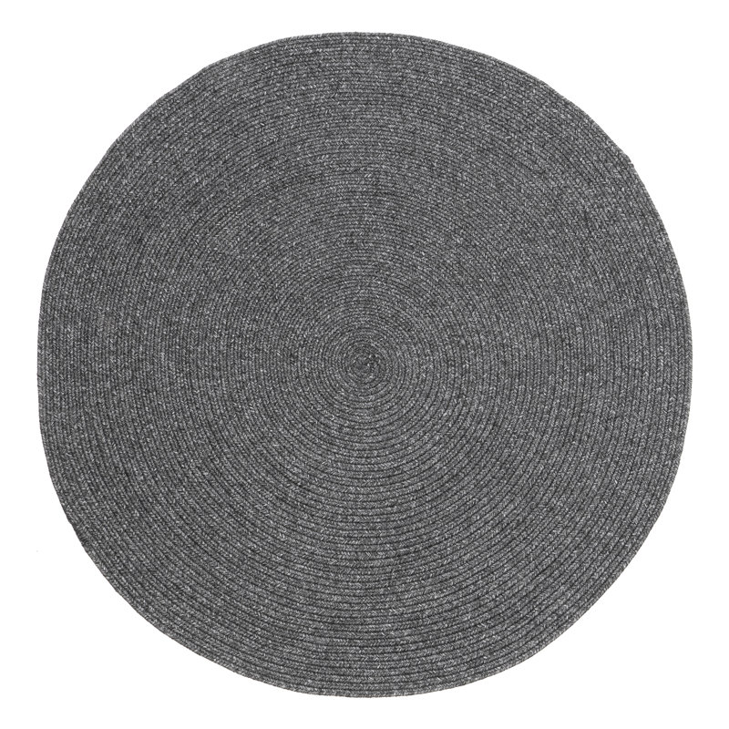 Edie Braided Indoor/Outdoor Rug, Round 6', Charcoal
