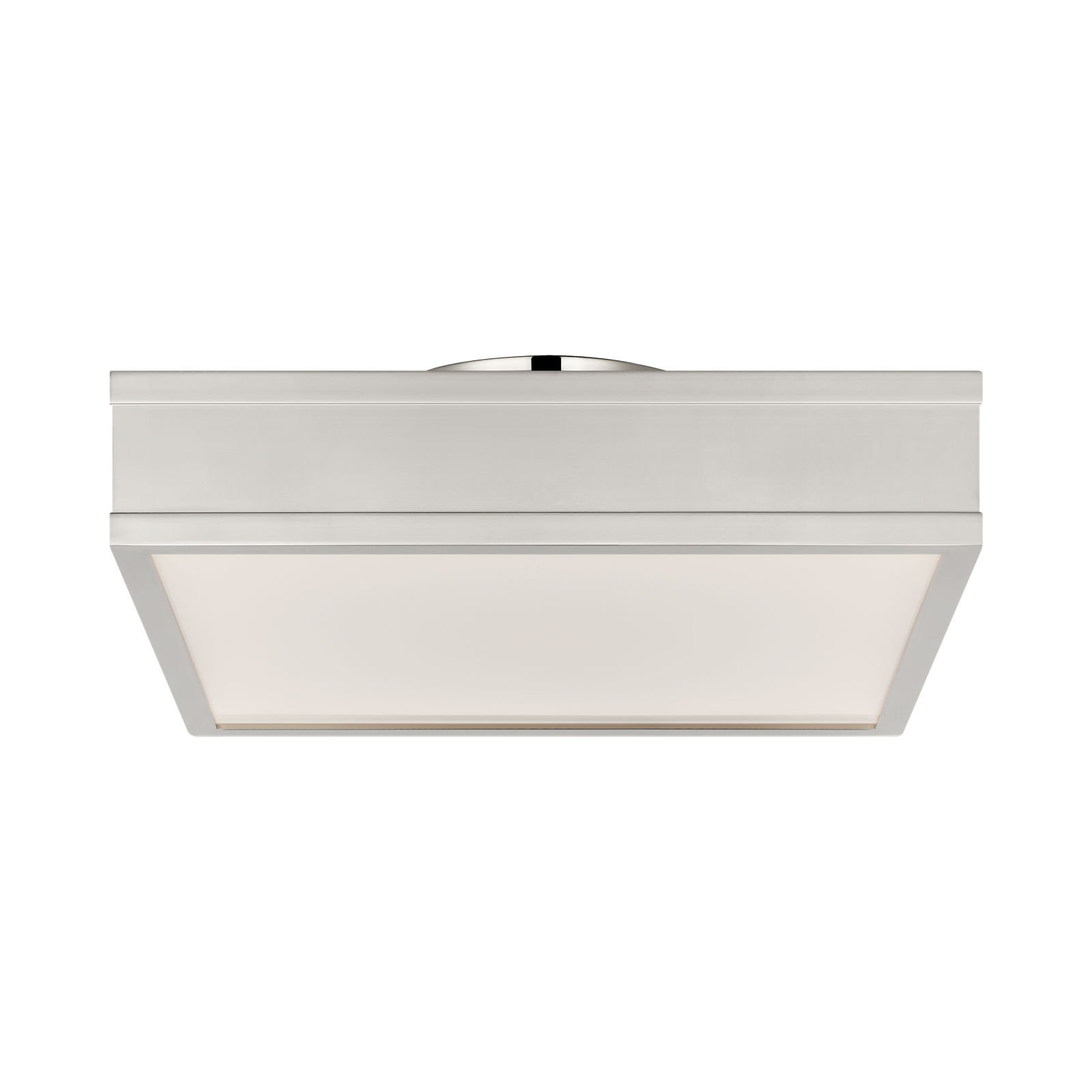 Radcliff Square Semi Flush, Polished Nickel, 4" H x 12" W x 12" D