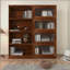 Bibliothèque contemporaine avec portes fermées en verre et armoire de rangement de bureau