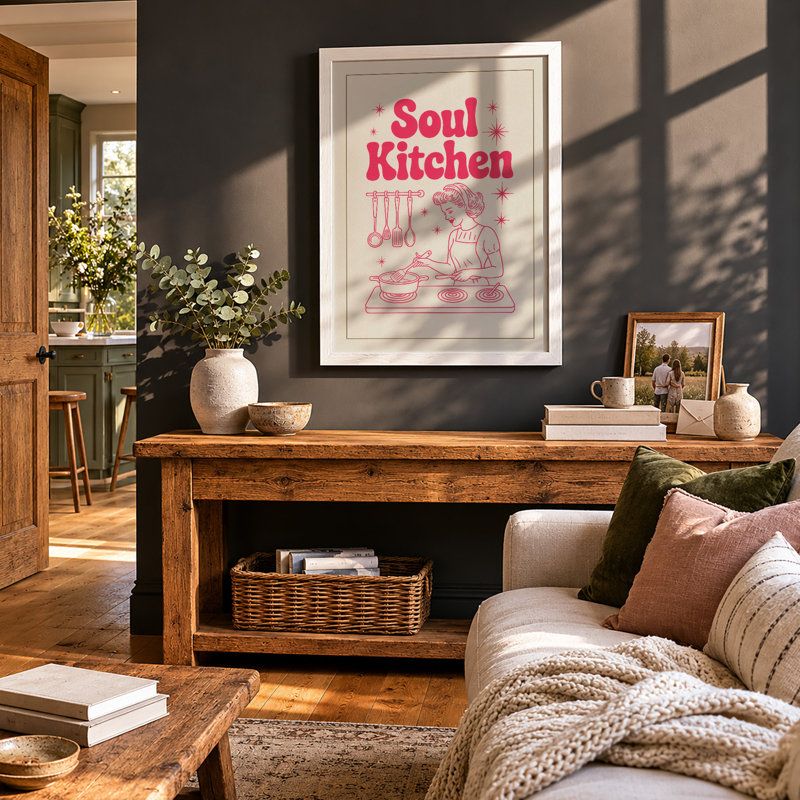 Soul Kitchen Retro - Framed Print, A4 - 29.7 x 21.0 cm, White
