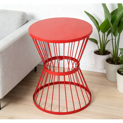 16" Stainless Steel Side Table ,red
