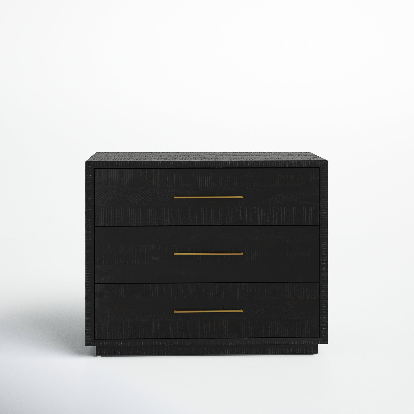 Birch Lane™ Boleyn 3 - Drawer Solid Wood Nightstand in Burnished Black ...