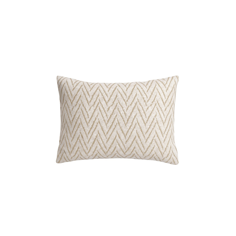 Rustic Beige Chevron Boucle Indoor Outdoor Pillow 20x20, Square 20", Pillow Cover Only - No Insert