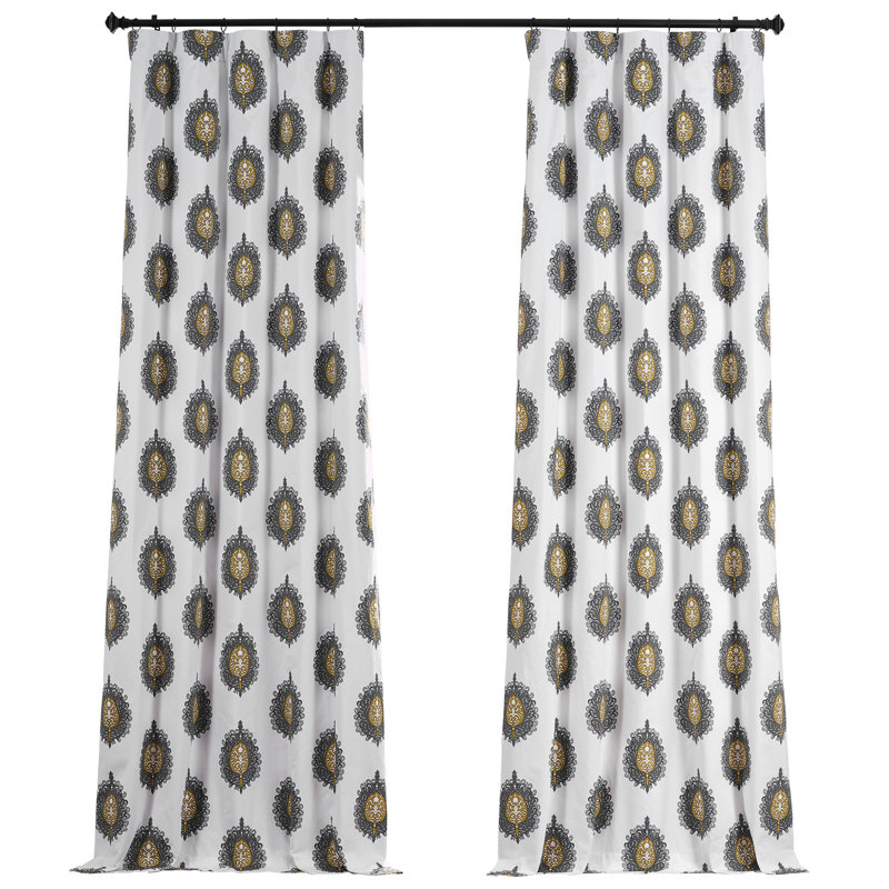 Rideaux occultant pour le salon - Rideaux imprimés en coton pour grande chambre à coucher à panneau simple, l 50" x L 84"