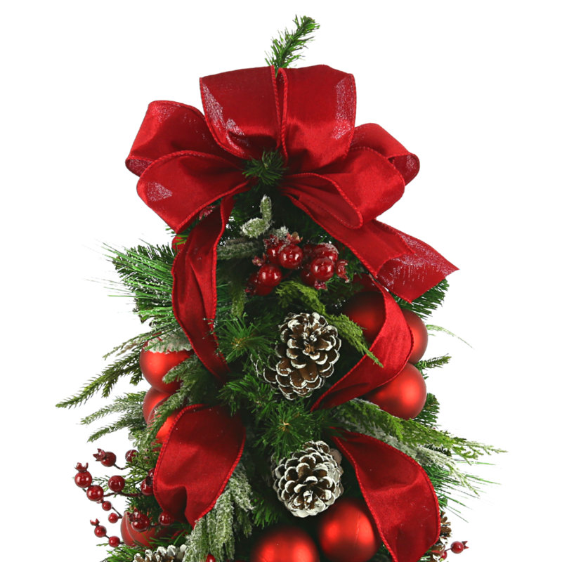 White And Gold Holiday Tree, 2.3, Red