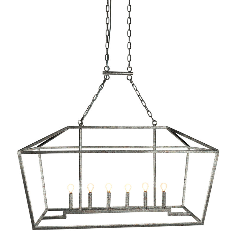 Luminaire suspendu linéaire à 8 lumières pour îlot de cuisine Barn, Haute mer