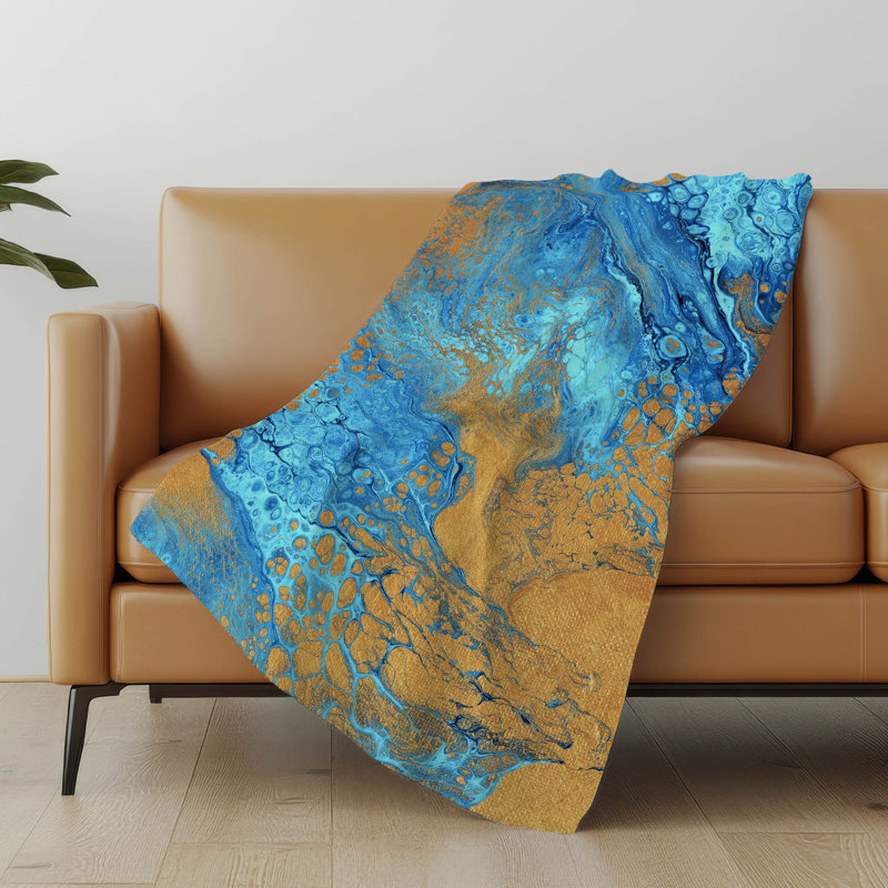 Addison Machine Washable Sherpa Abstract Throw Blanket