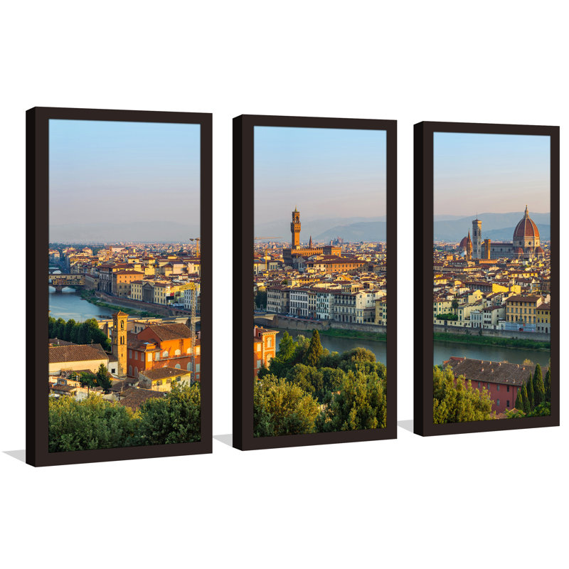Florence, Italie - ensemble de 3 reproductions de photos sur acrylique, H 33,5 po x l 52,5 po x P 1 po