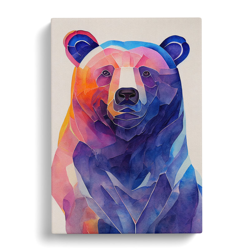 Bear Painting No.1 Abstract - Wrapped Canvas, 50cm H x 35cm W x 3cm D
