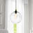 Glass Mini Pendant Light - Single Bulb Hanging Fixture with Minimalist Modern Round Clear Shade, Adjustable Black Cord - Kitchen, Dining Room, Bar Lighting-1712133305