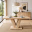 Extendable Dining Table 4-6 Seater V-Shaped Legs-1559423993