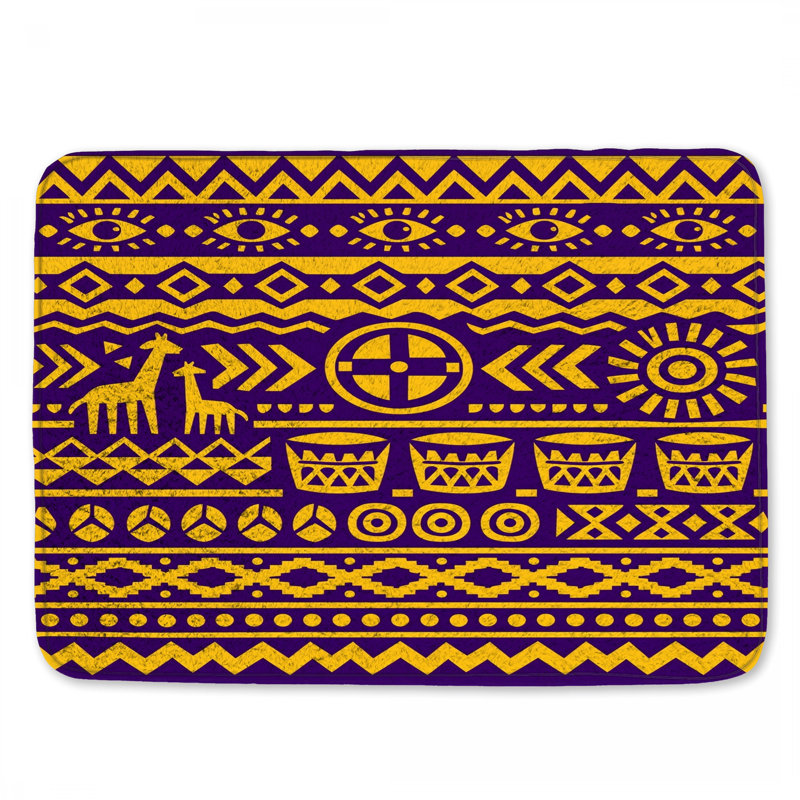 Tapis de bain à motif tribal africain, L 34 po x L 21 po
