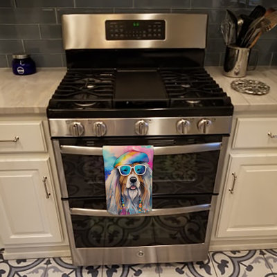Bearded Collie Hippie Dawg Kitchen Towel