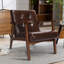 Fauteuil Mid-Century moderne en cuir artificiel touffeté de 21,65 po de large Havva-1550865203
