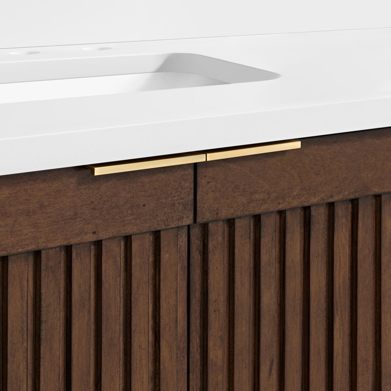 Through Lines 48" Single Bathroom Vanity, 8" Widespread, Brown