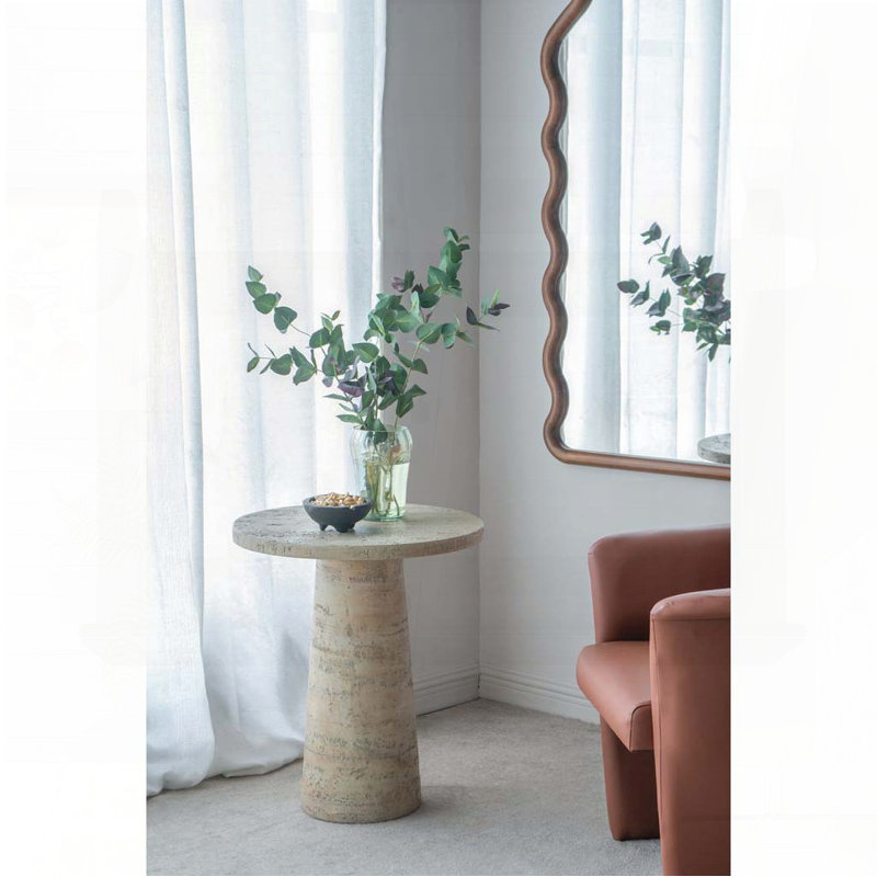Table d'appoint ronde 22 po x 22 po x 25,5 po avec base piédestal