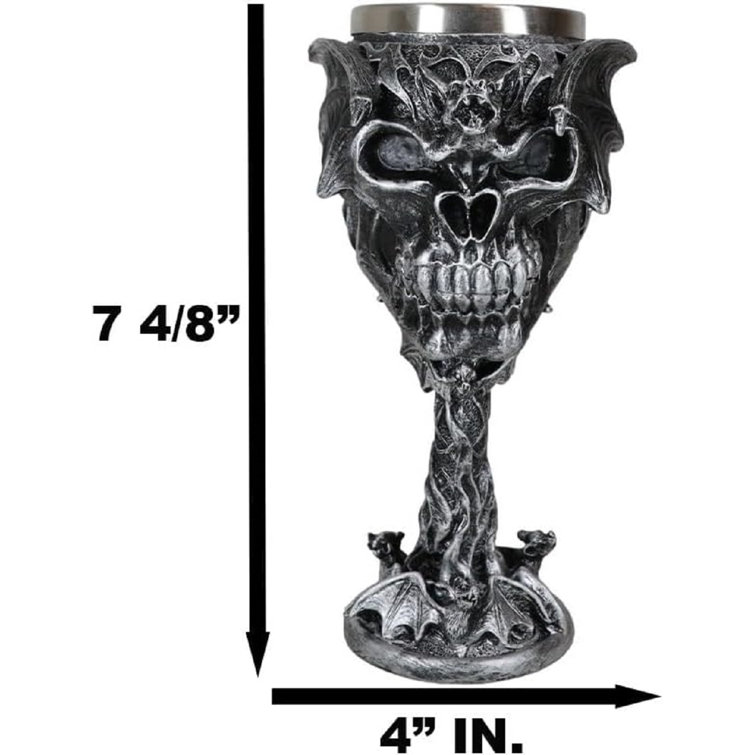 Ebros Wicca Mystical Witching Hour Black Cat Wine Goblet 7oz Feline C