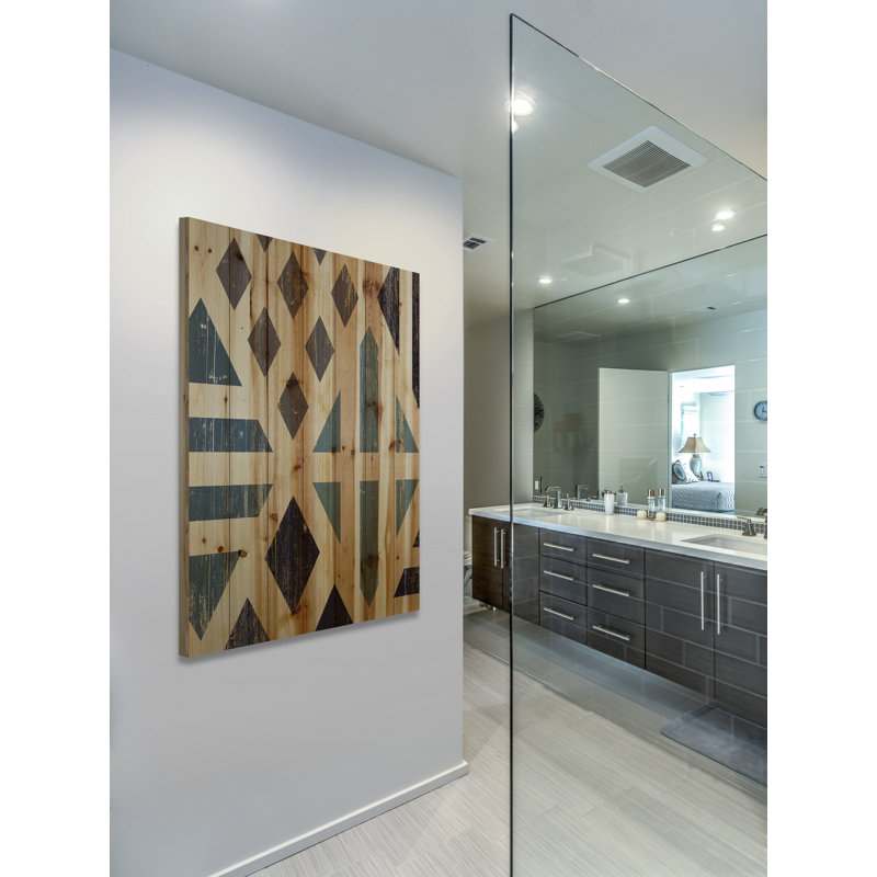 « disconnected diamants », impression sur bois, H 36 po x l 24 po x P 1,5 po