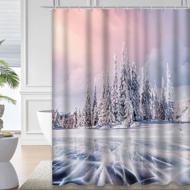 Rideau de douche Frozen Blue Lake, L 72 po x l 72 po