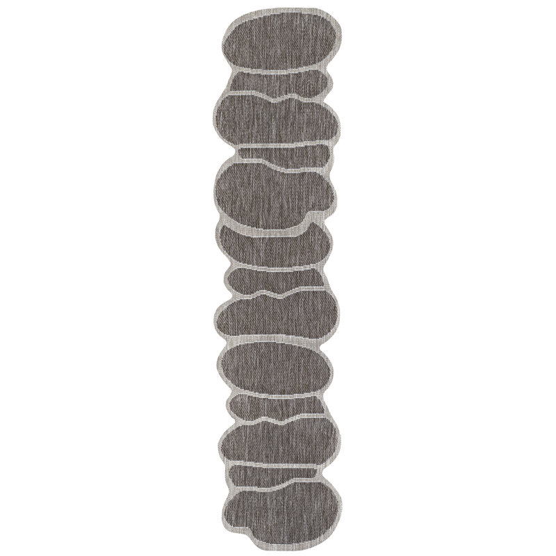 Monte Modern Rustic Abstract Light Brown/Beige Indoor/Outdoor Rug, Novelty 2' x 8'