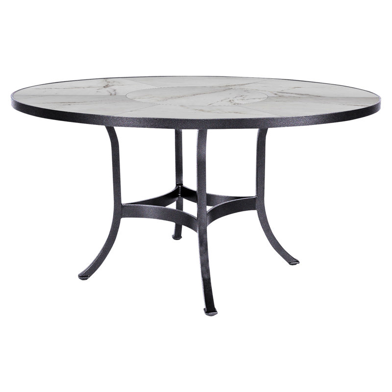 Outdoor Round Dining Table, 42" W x 42" L x 29.5" H, Palazzo White, Graphite