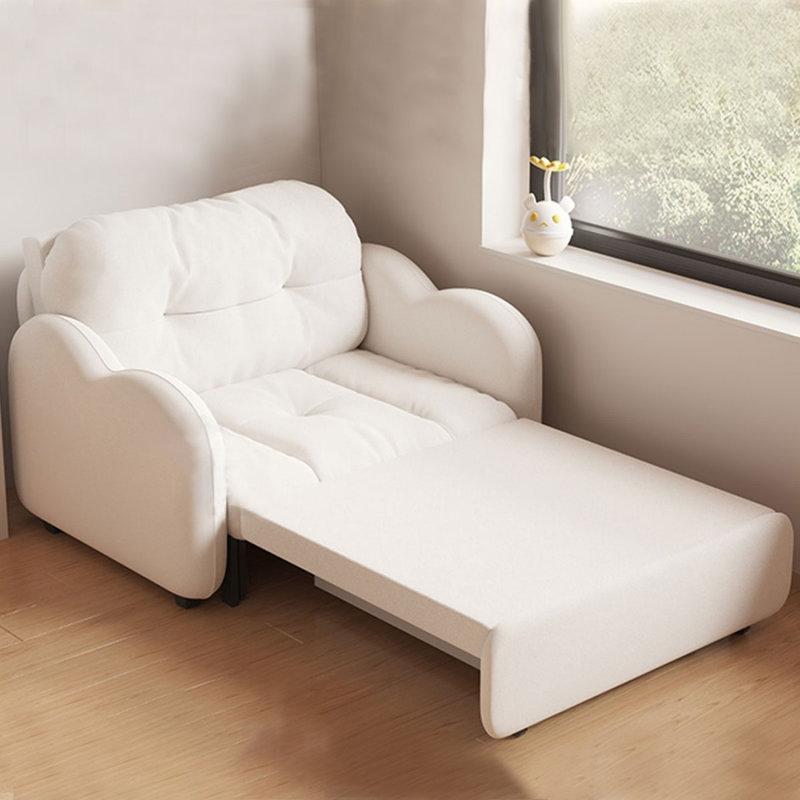 Fauteuil convertible 33,46 po blanc 100% polyester, 33.46"W*33.07"D*34.25"H