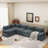 Modular Deep Gray Sectional Sofa With Durable Polyester Upholstery, Plush Cushions, Hidden Storage Compartments