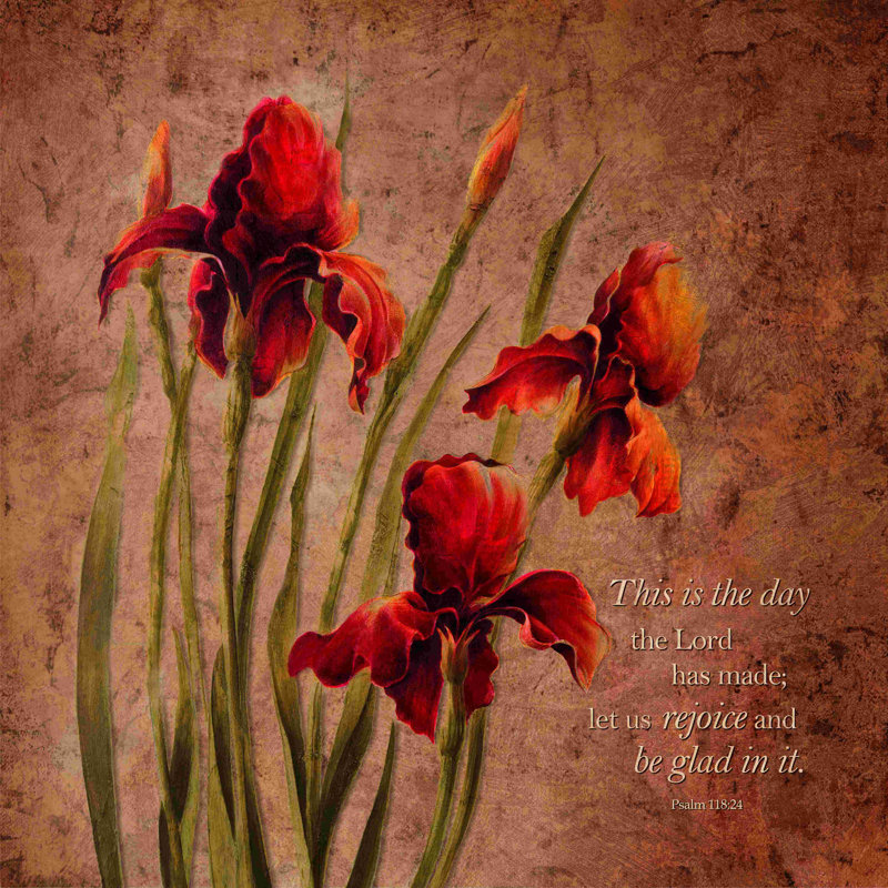Red Floral Ps 118, H 20 po x l 20 po