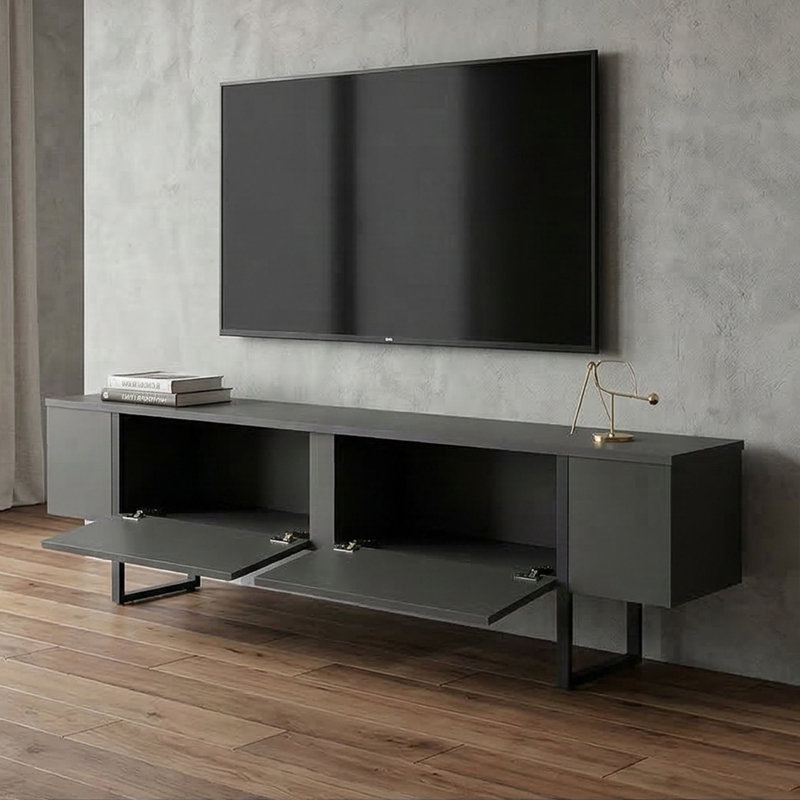 Buffet et meuble télé Elara, Anthracite / noir mat