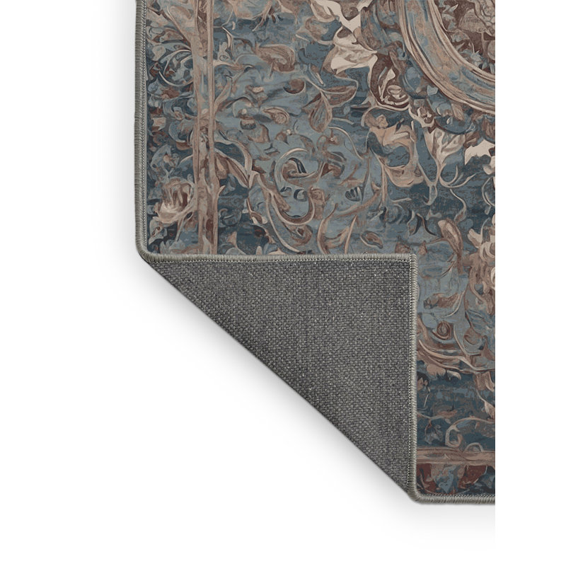 Tapis gris soyeux et moelleux, Rond 3 pi
