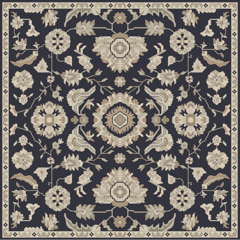 Arden Wool Oriental Indoor Rug, Square 9'9"
