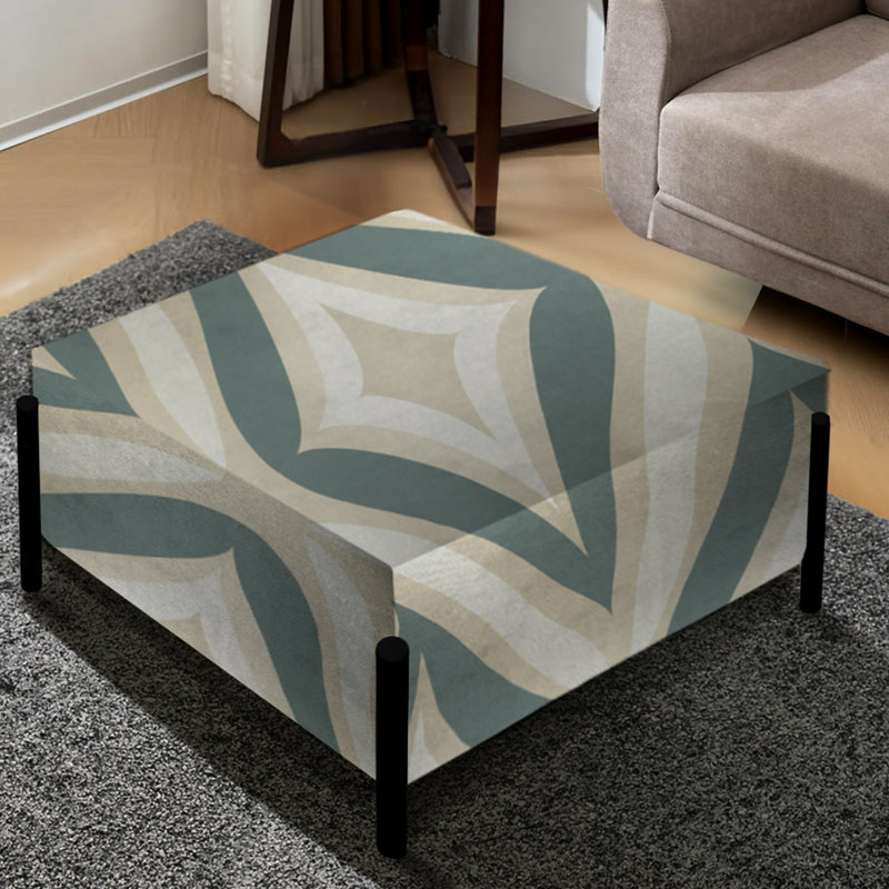 Neutral Space - Damask Large Square Ottoman