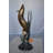 Valleystone Two dolphins with fish, table top bronze statue. -  Size: 8"L x 8"W x 22"H. 