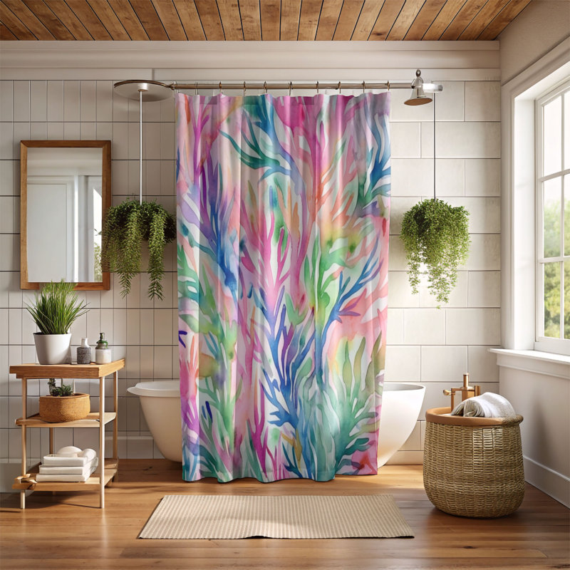 Motifs d'art abstrait - Rideau de douche standard 1 pièce, H 74 po x l 71 po