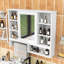 Armoire de rangement murale à miroir avec 5 tablettes réglables