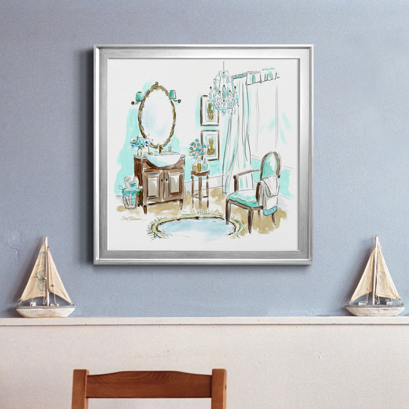 «Blue Opulence II», reproduction d'art sur toile encadrée, H 30,5 po x l 30,5 po x P 1,5 po, Toile encadrée argentée