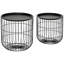 Tables basses gigognes, ensemble de 2 tables basses rondes avec panier en acier