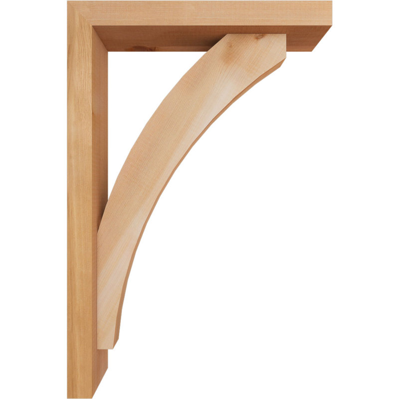 Thorton Block Bracket with Offset Brace, 24 x 16, 3 1/2"W Western Red Cedar (Smooth)