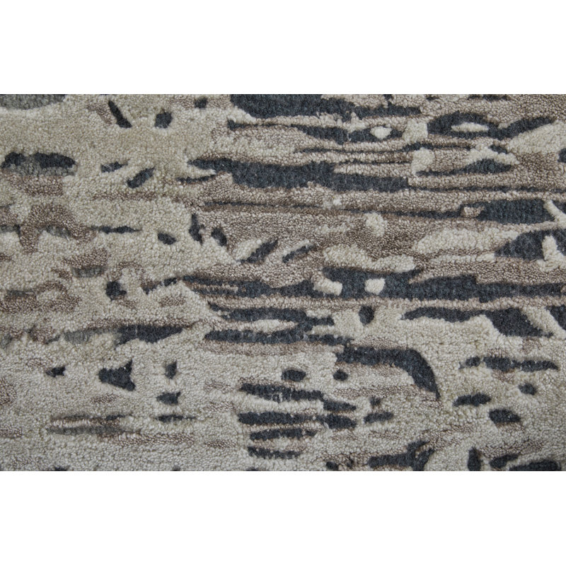 Zarah Modern Abstract, Brown/Tan/Black, 1'-6" X 1'-6" Swatch, Rectangle 5' x 8', Brown/Tan/Black