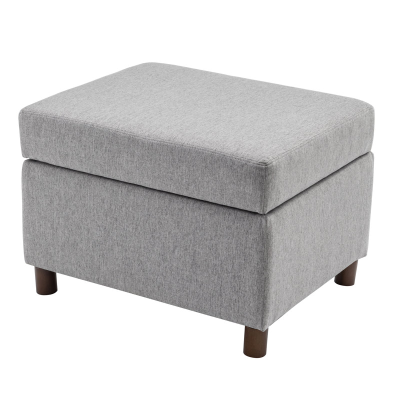 Repose-pieds avec rangement Avyanah, Mélange de polyester gris