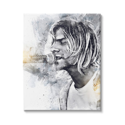 Portrait chantant Kurt Cobain par Birch & Ink - impression