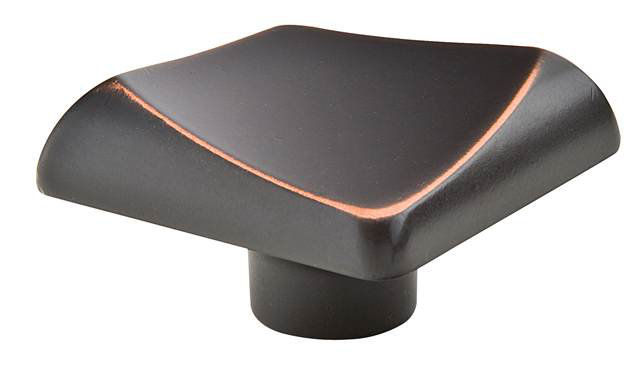 Bezier Square Knob, 1.625" H x 1.625" W x 1" D, Oil Rubbed Bronze