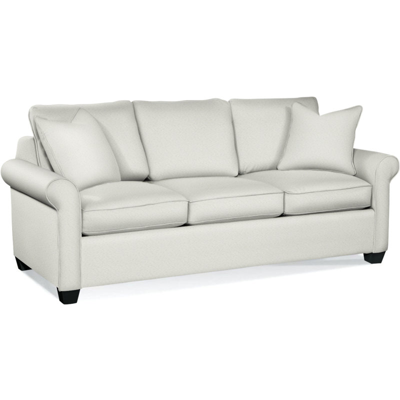 Park Lane Upholstered 81'' Sofa, Black Finish, Ivory Crypton Performance; 0886-91